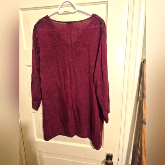 DCI Fashion Women's Beaded Magenta Boho Blouse. 24ptp - Picture 5 of 5